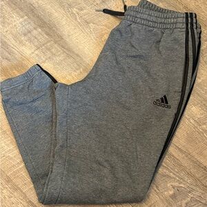 Adidas womens Charcoal Joggers with Black Stripes